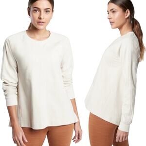 Athleta Farallon Swing Sweatshirt Crewneck Pullover Cotton Spandex Oatmeal XS